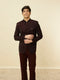 Manyavar Kohl Black Floral String Patterned Jodhpuri Suit