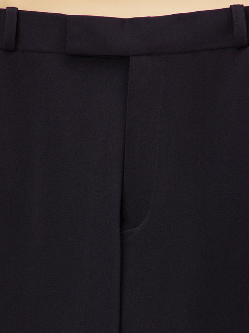 Manyavar Navy Blue Fern Embroidered Indo Western