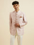 Manyavar Dusty Pink Floral Jaal Patterned Jodhpuri Set