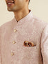 Manyavar Dusty Pink Floral Jaal Patterned Jodhpuri Set