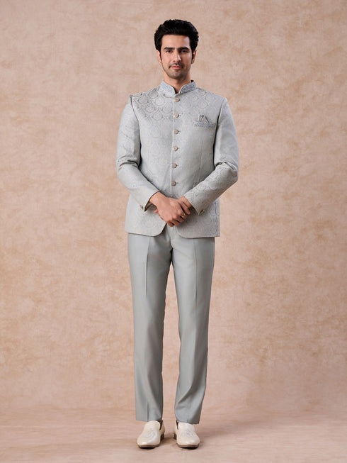 Manyavar Regal Light Blue Jodhpuri Suit