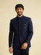 Manyavar Dark Blue Georgette Suit Set