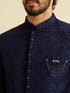 Manyavar Dark Blue Georgette Suit Set