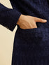 Manyavar Dark Blue Georgette Suit Set