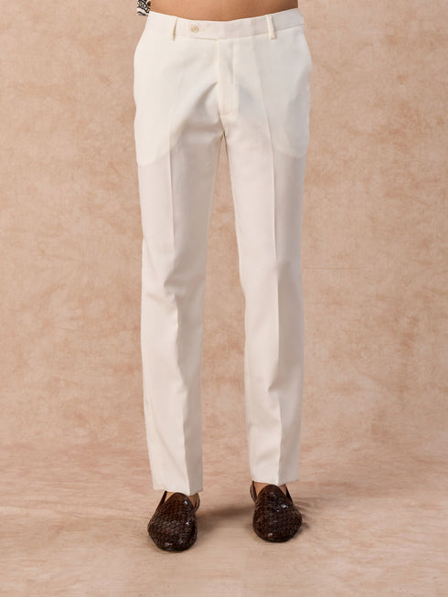Manyavar Opulent Cream Velvet Jodhpuri Suit
