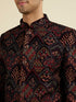 Manyavar Wine Velvet Ensemble Suit Set