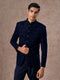 Manyavar Velvet Royal Blue Jodhpuri Suit