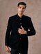 Manyavar Black Velvet Jodhpuri Suit