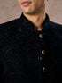 Manyavar Black Velvet Jodhpuri Suit