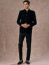 Manyavar Black Velvet Jodhpuri Suit