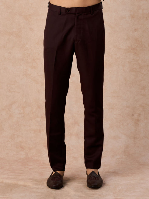 Manyavar Wine Toned Regal Jodhpuri Suit