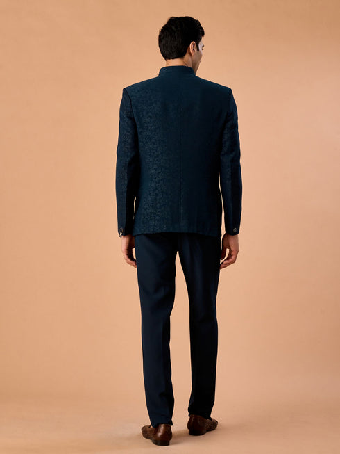 Manyavar Teal Blue Regalia Jodhpuri Suit