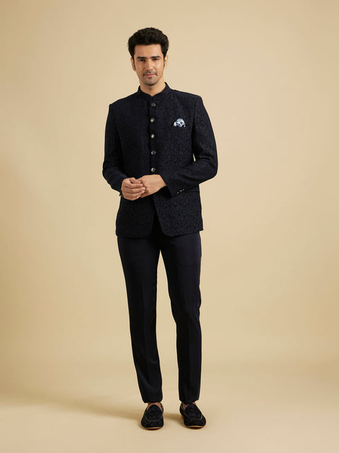 Manyavar Blue Majesty Rayon Suit Set