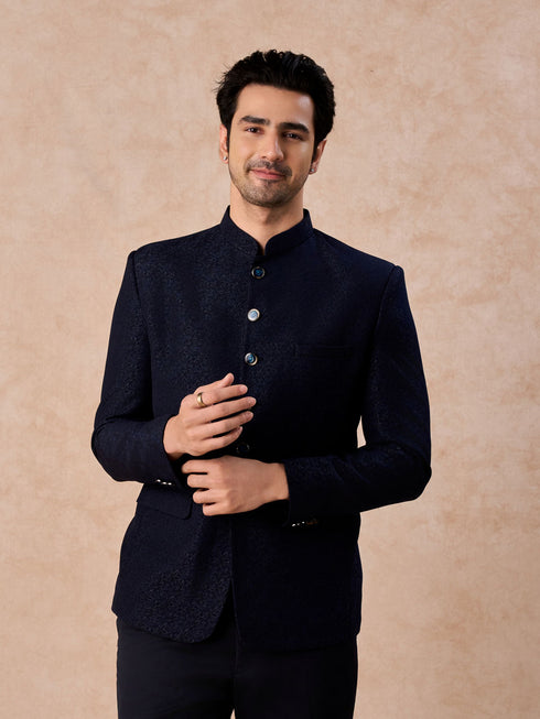 Manyavar Teal Blue Royale Jodhpuri Suit