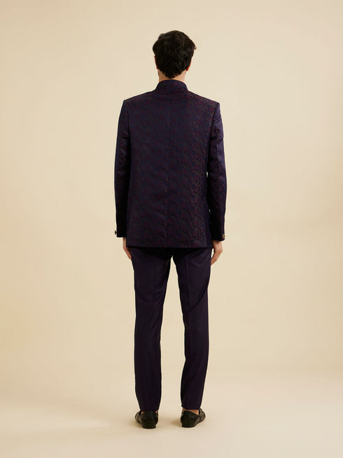 Manyavar Dark Blue Elegance Suit Set