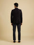Manyavar Navy Blue And Wine Jodhpuri Set with Chowkadi Motifs And Patra Work