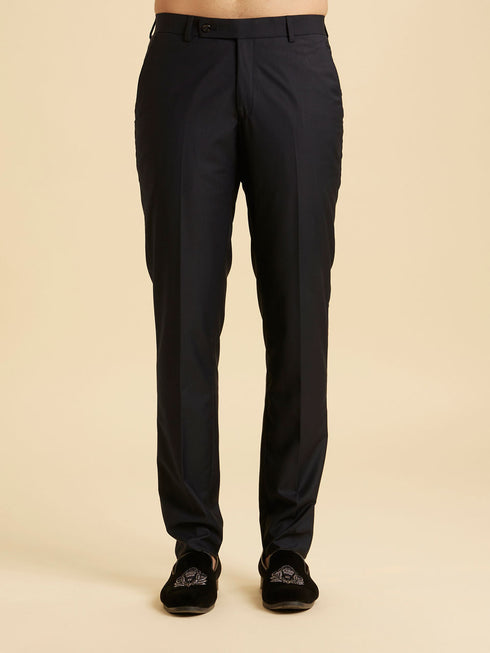 Manyavar Regal Blue Velvet Jodhpuri Suit