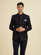 Manyavar Elegant Dark Blue Velvet Suit Set
