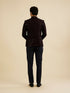 Manyavar Wine Red Honeycomb Patterned Jodhpuri Suit with Sequin Work