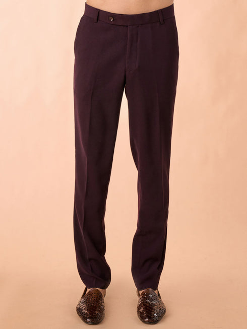 Manyavar Velvety Wine Elegance Jodhpuri Suit