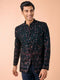 Manyavar Elegant Teal Green Velvet Jodhpuri Suit