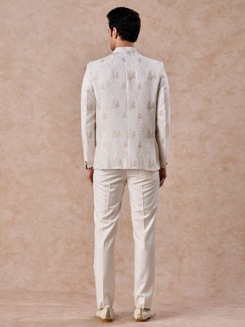 Manyavar Cream Georgette Jodhpuri Suit