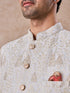 Manyavar Cream Georgette Jodhpuri Suit