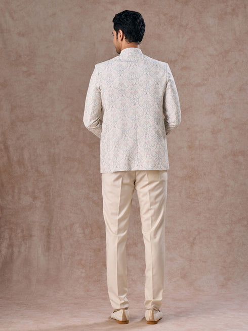 Manyavar Cream Elan Jodhpuri Suit