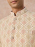 Manyavar Gleaming Cream Satin Jodhpuri Suit