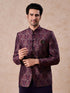 Manyavar Wine Enigma Brocade Jodhpuri Suit