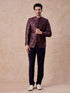 Manyavar Wine Enigma Brocade Jodhpuri Suit
