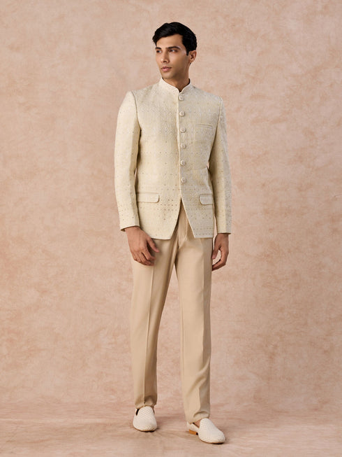 Manyavar Sun Kissed Gold Jodhpuri Suit