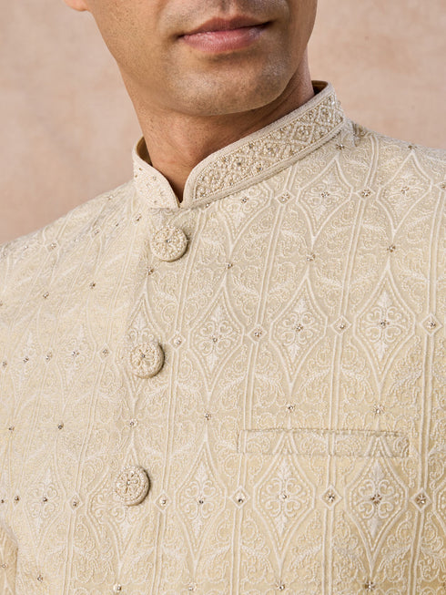 Manyavar Sun Kissed Gold Jodhpuri Suit