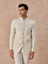 Manyavar Cream Brocade Jodhpuri Suit