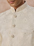 Manyavar Cream Brocade Jodhpuri Suit