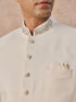 Manyavar Cream Elegance Jodhpuri Suit