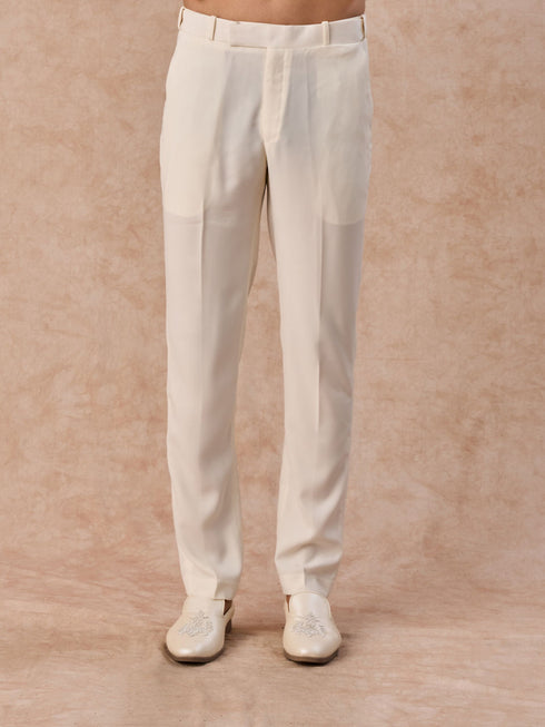 Manyavar Cream Elegance Jodhpuri Suit