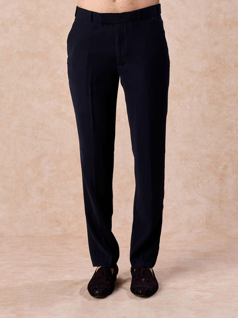 Manyavar Dark Blue Opulence Jodhpuri Suit