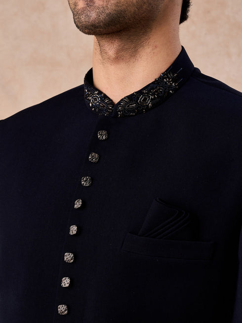 Manyavar Royal Blue Intrigue Jodhpuri Suit