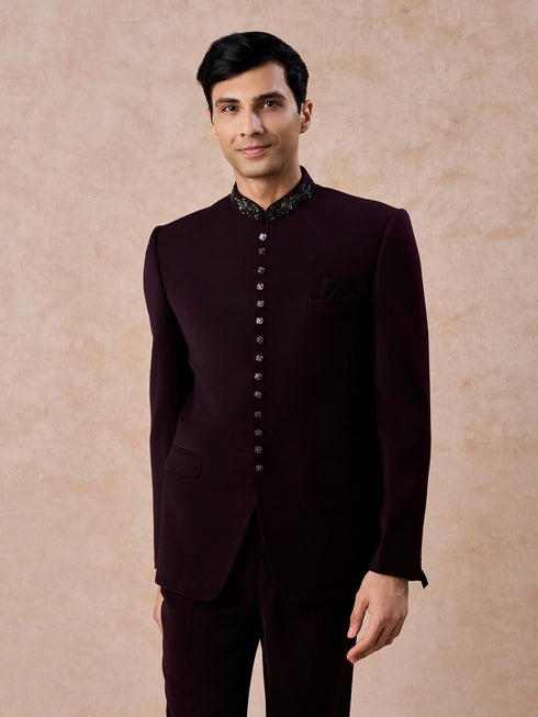 Manyavar Wine Wonder Jodhpuri Suit