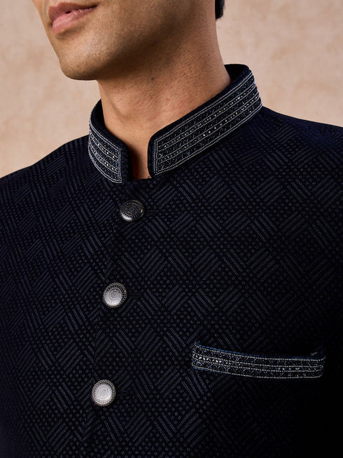 Manyavar Elegant Blue Jodhpuri Suit