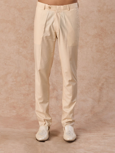 Manyavar Elegant Cream Jodhpuri Suit