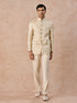 Manyavar Beige Elegance Satin Jodhpuri Suit