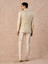 Manyavar Beige Elegance Satin Jodhpuri Suit