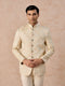 Manyavar Beige Elegance Satin Jodhpuri Suit