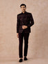 Manyavar Velvety Wine Glory Jodhpuri Suit