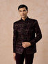 Manyavar Velvety Wine Glory Jodhpuri Suit