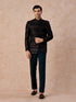 Manyavar Teal Green Velvet Splendour Jodhpuri Suit