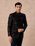 Manyavar Teal Green Velvet Splendour Jodhpuri Suit