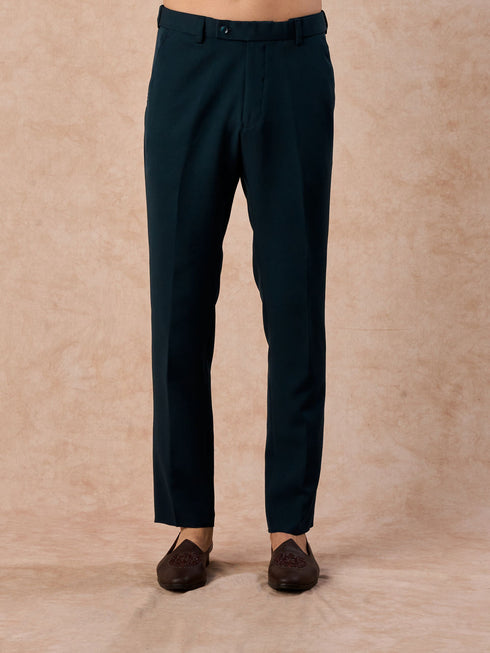 Manyavar Teal Green Velvet Splendour Jodhpuri Suit
